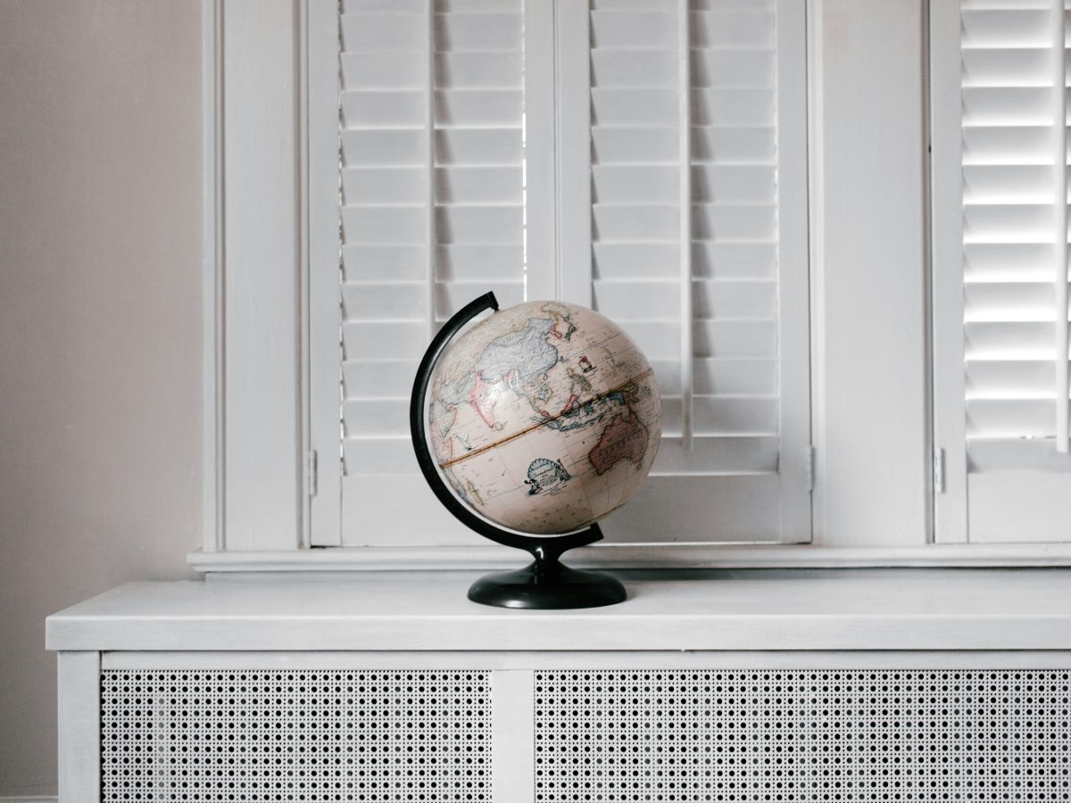Small globe on a shelf