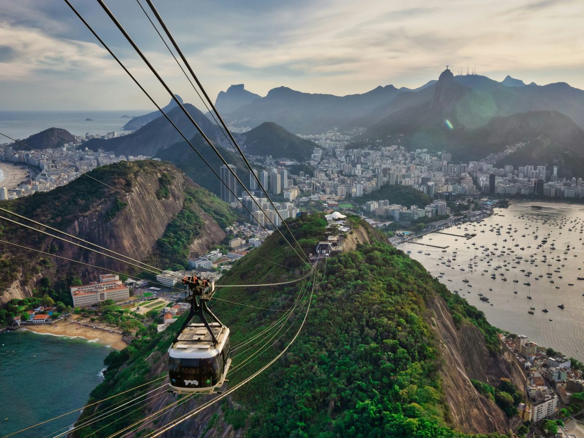 Aerial shot of Rio, Brazil - Christ the Redeemer in foreground.