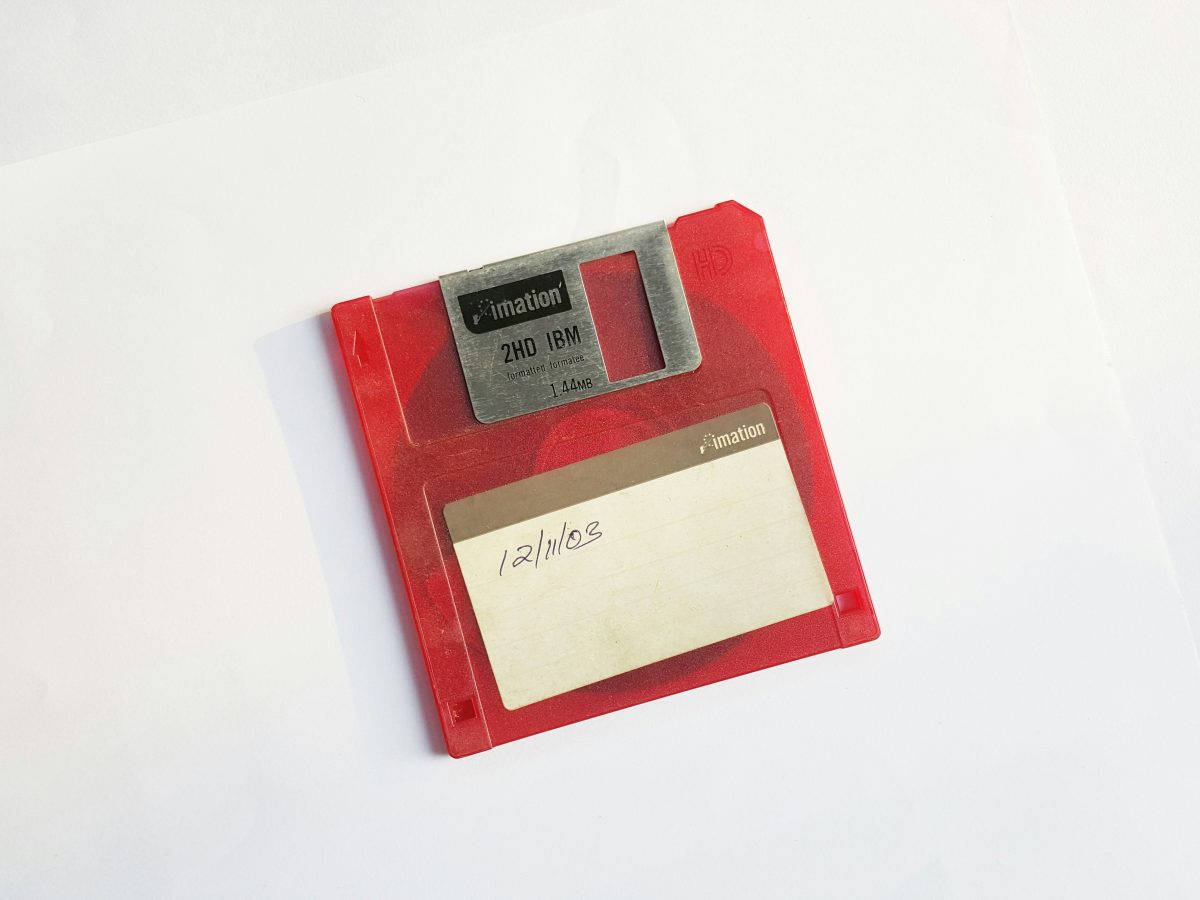 Close up photo of a memory disk.